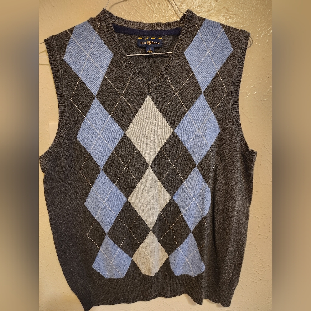 Club Room Argyle Small Vest